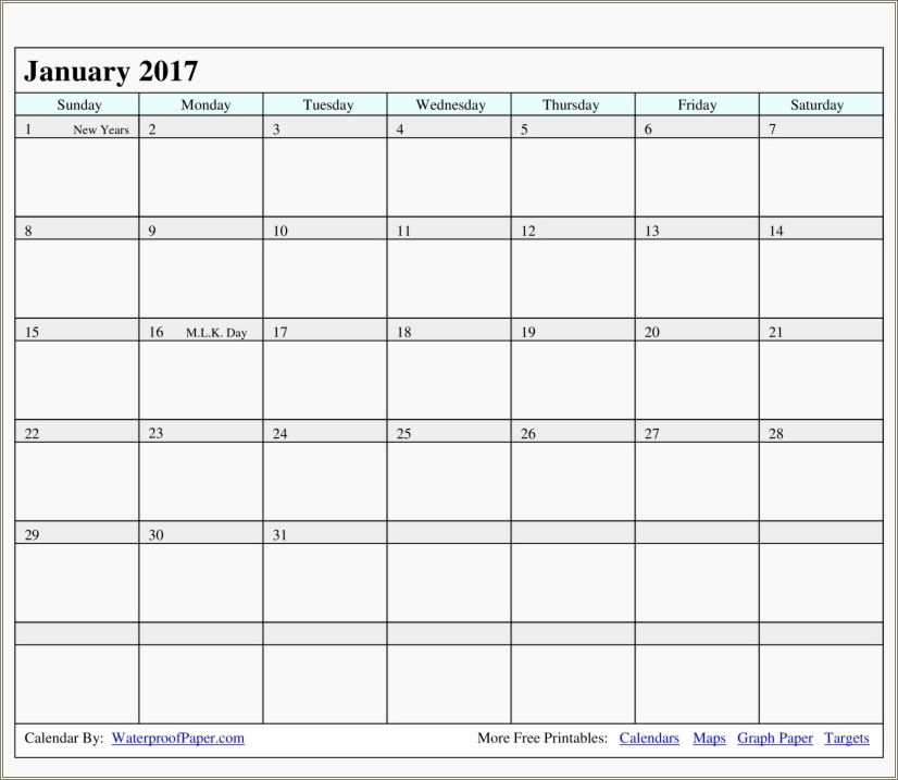 Free Medication 30 Day Calendar Template