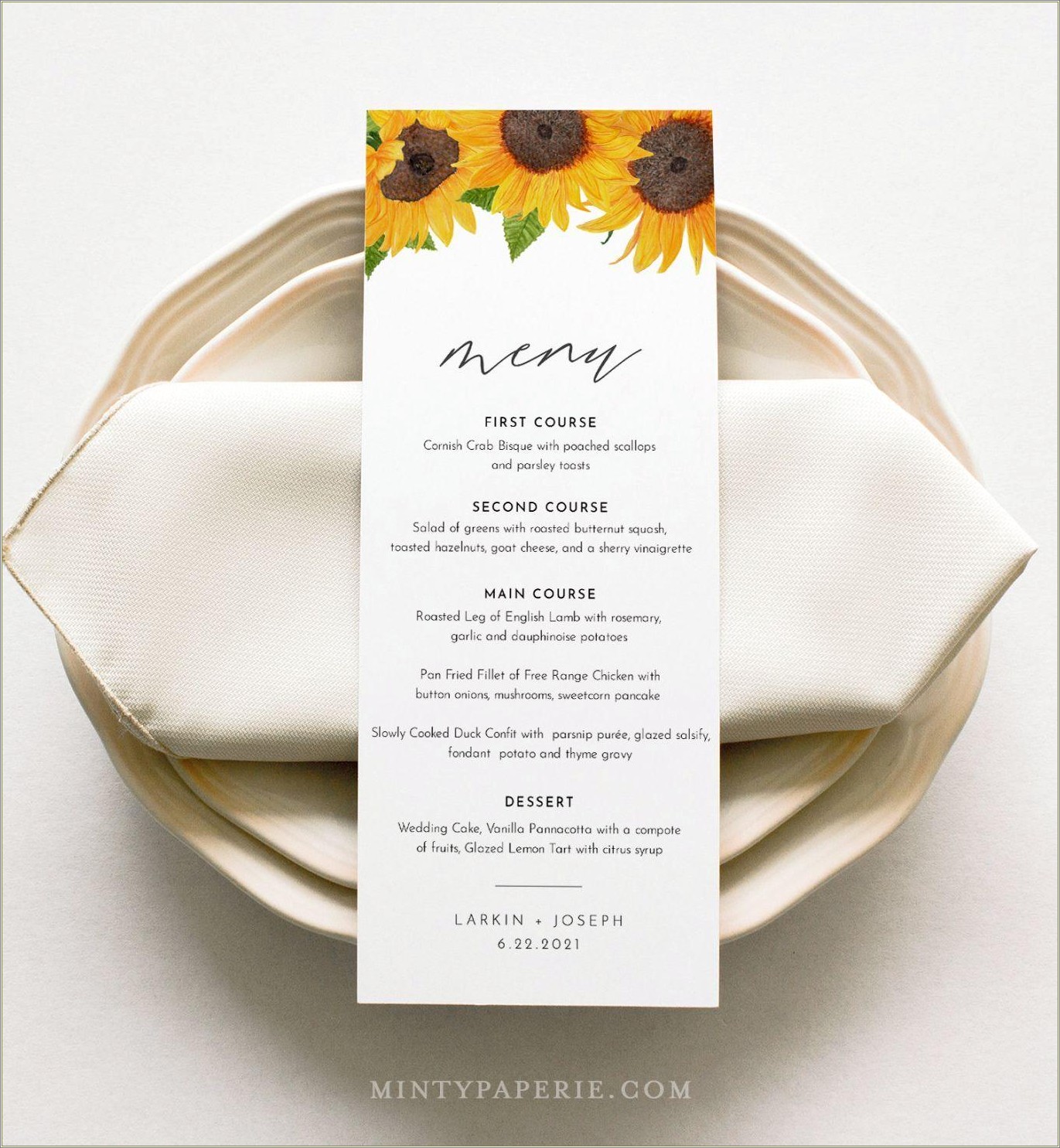 Free Menu Template For Baby Shower
