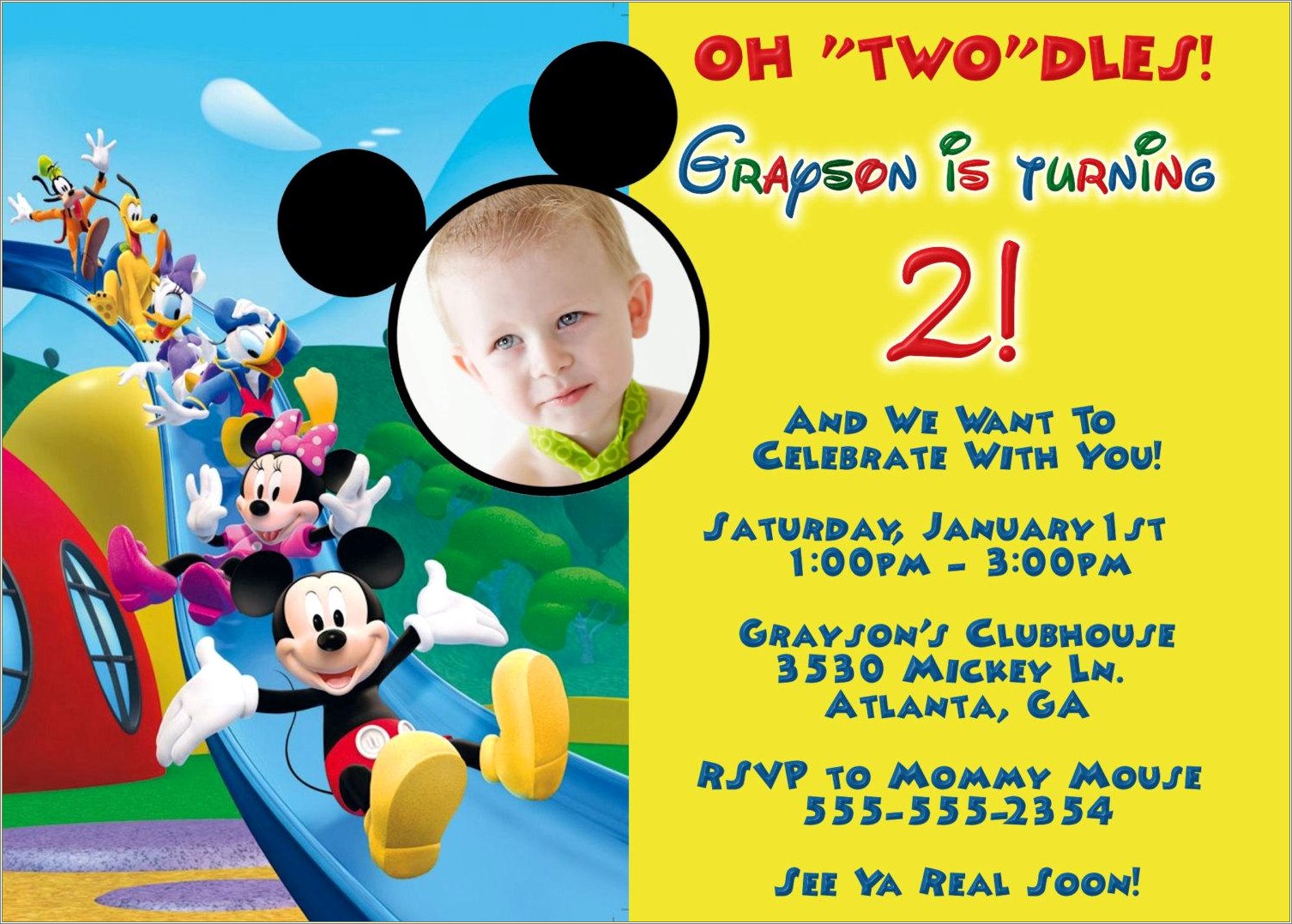 Free Mickey Mouse Party Invitation Templates