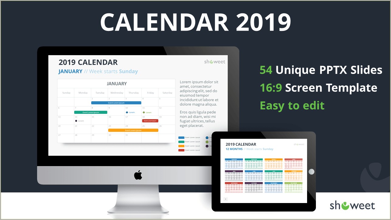Free Microsoft Calendar Template 2019 Powerpoint