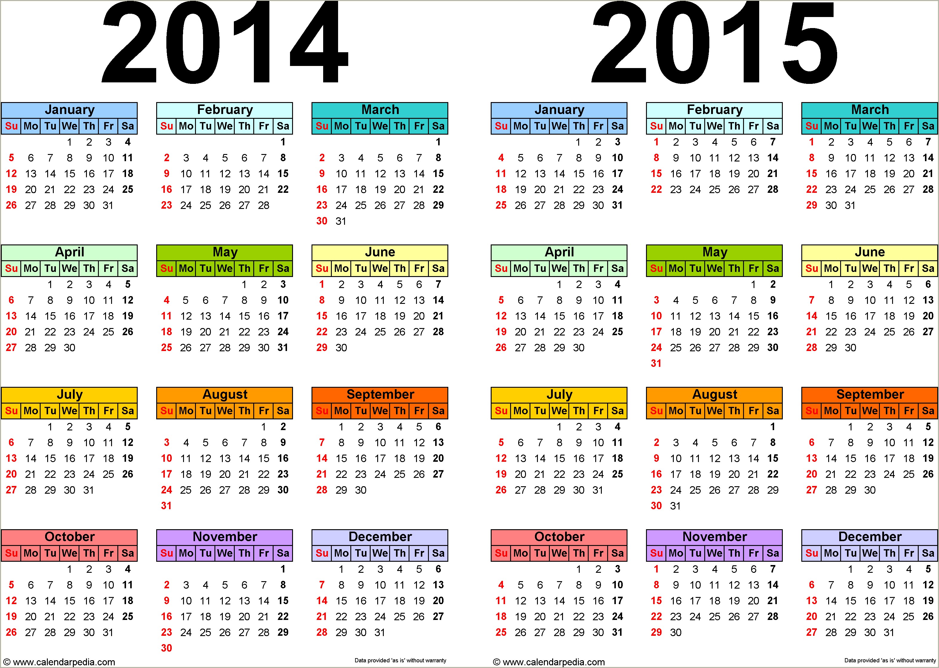 Free Microsoft Word Calendar Template 2014