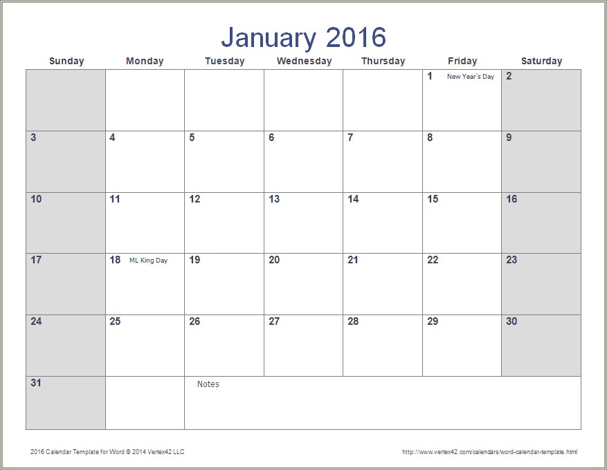 Free Microsoft Word Calendar Template Download