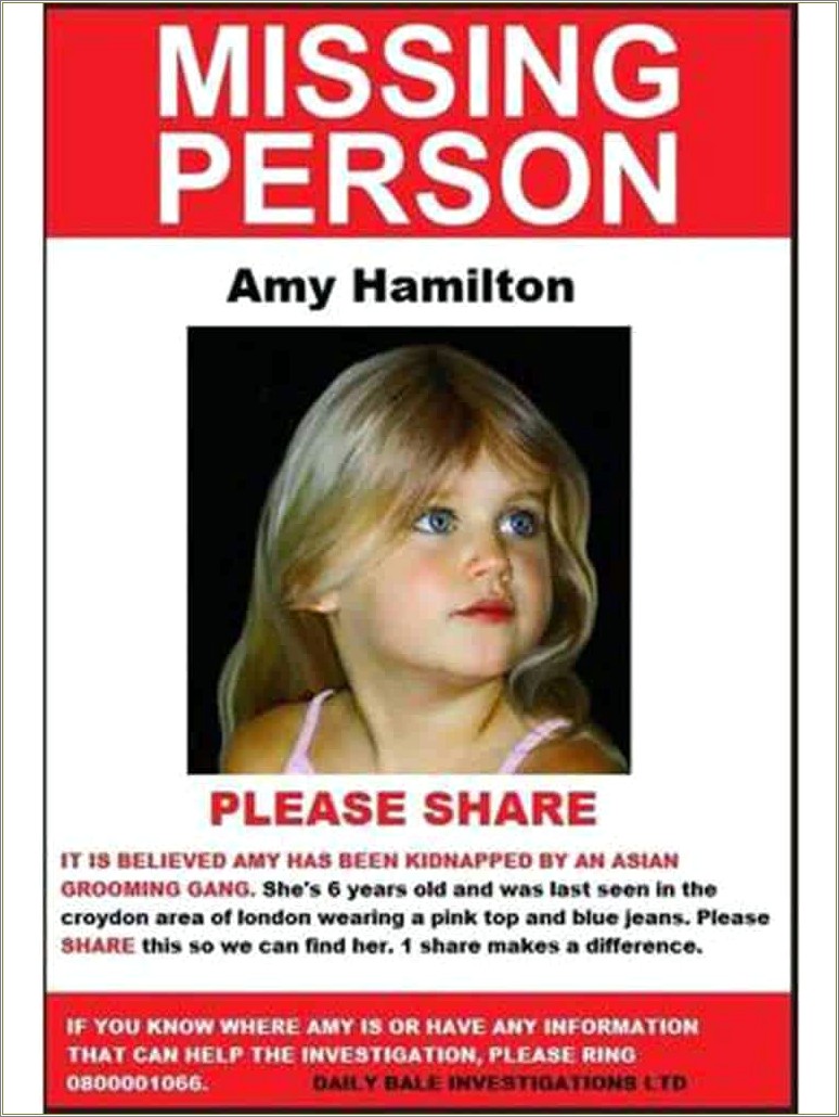 Free Missing Persons Poster Template Download
