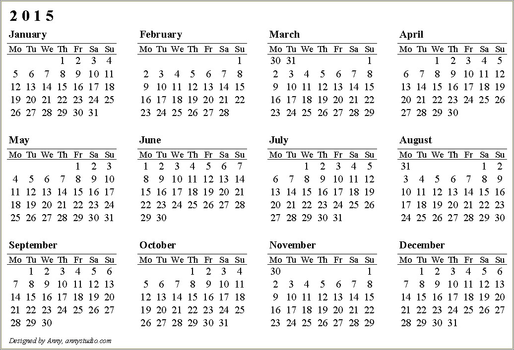 Free Monthly Calendar Template 2014 Australia