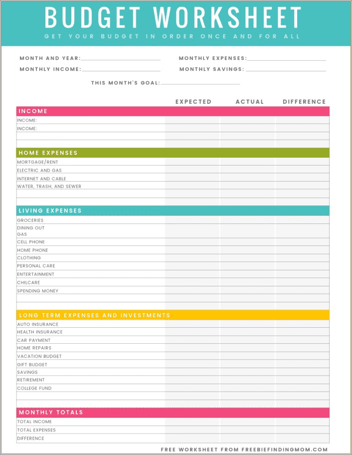 Free Monthly Financial Planner Template Pdf