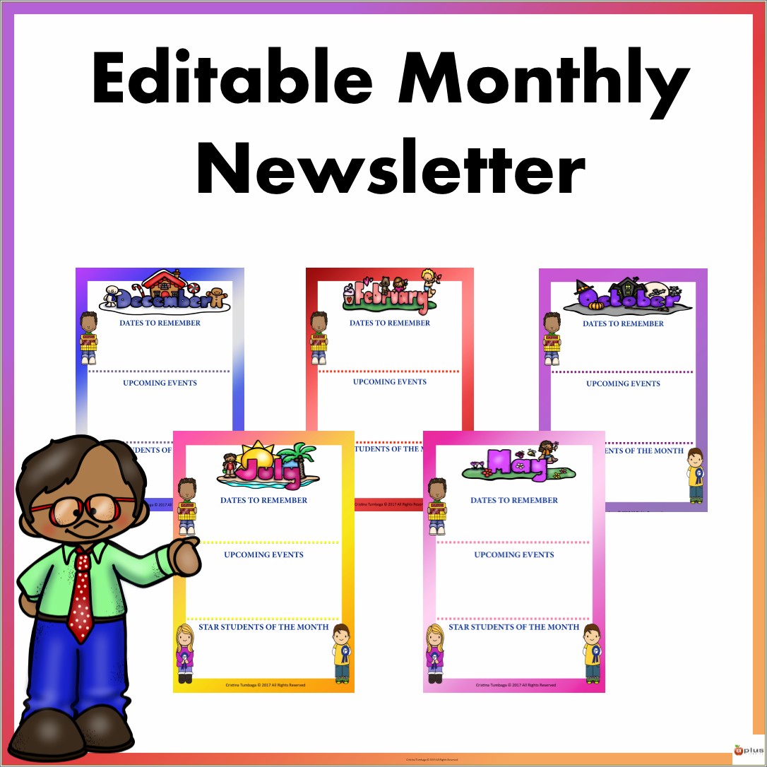 Free Monthly Newsletter Templates For Kindergarten