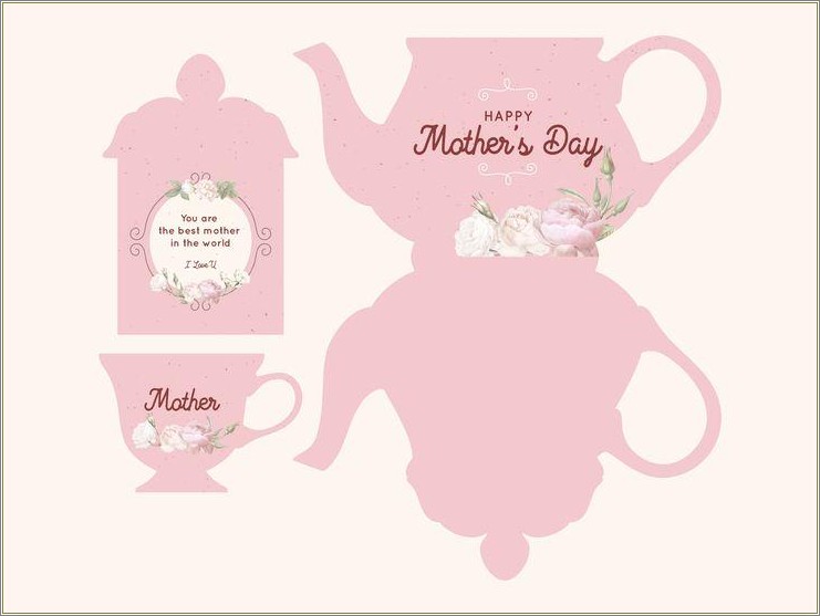 Free Mothers Day Teapot Card Template