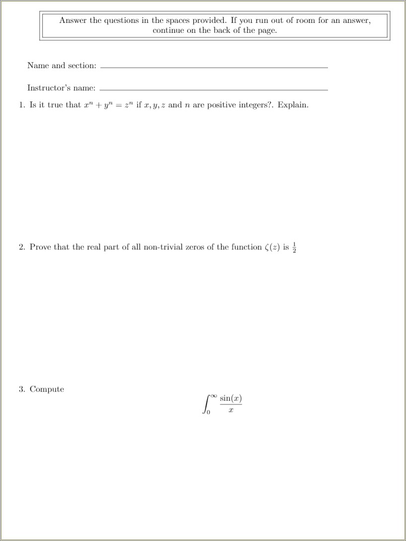 Free Multiple Choice Test Maker Template