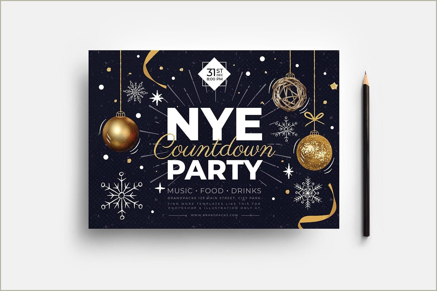 Free New Years Eve Photoshop Template