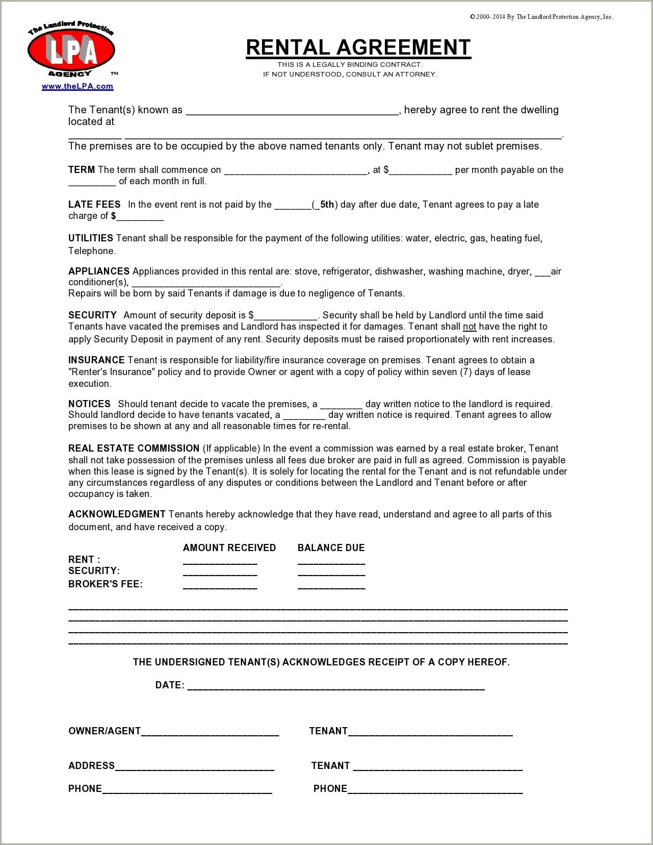 Free Office Lease Agreement Template Word