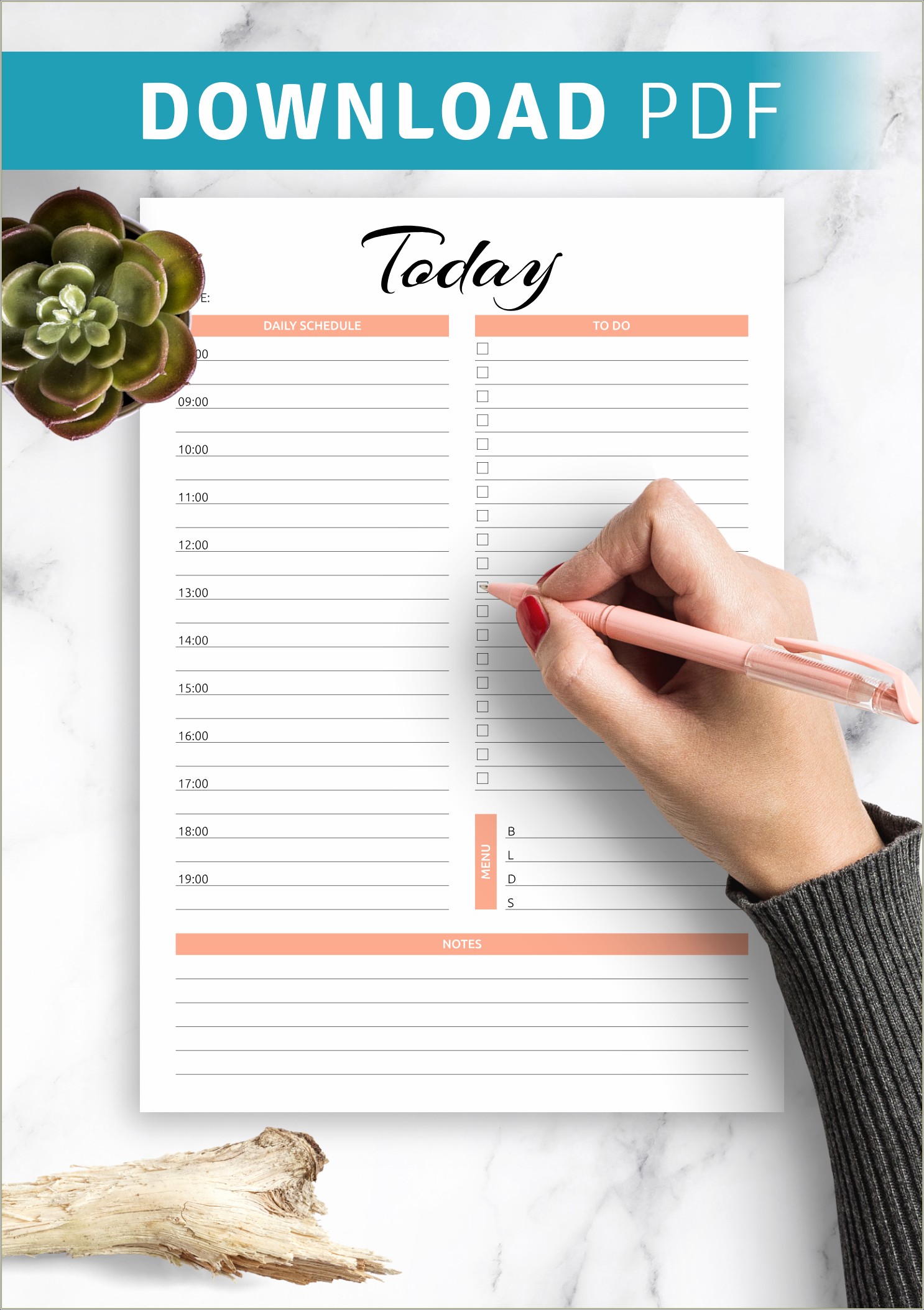 Free One Day Hourly Printable Template