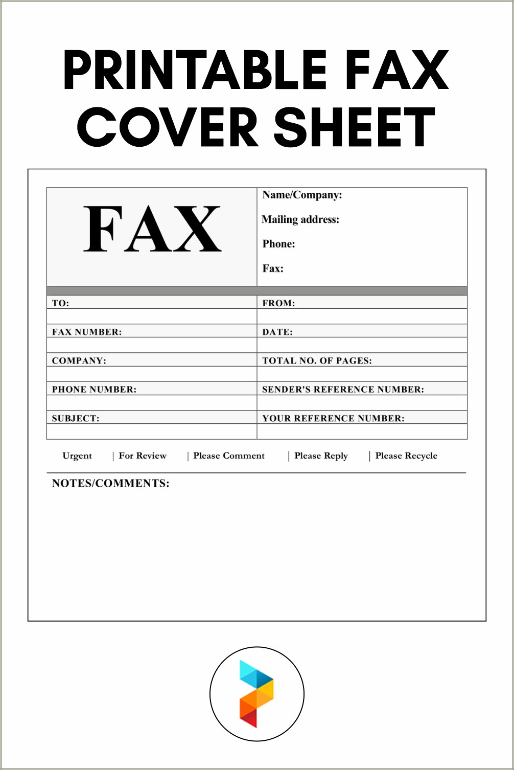 Free Online Fax Cover Page Template