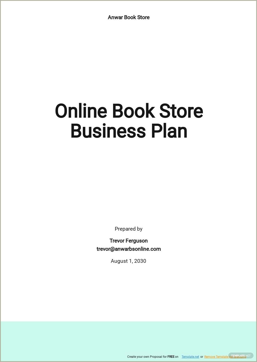 Free Online Retail Business Plan Template