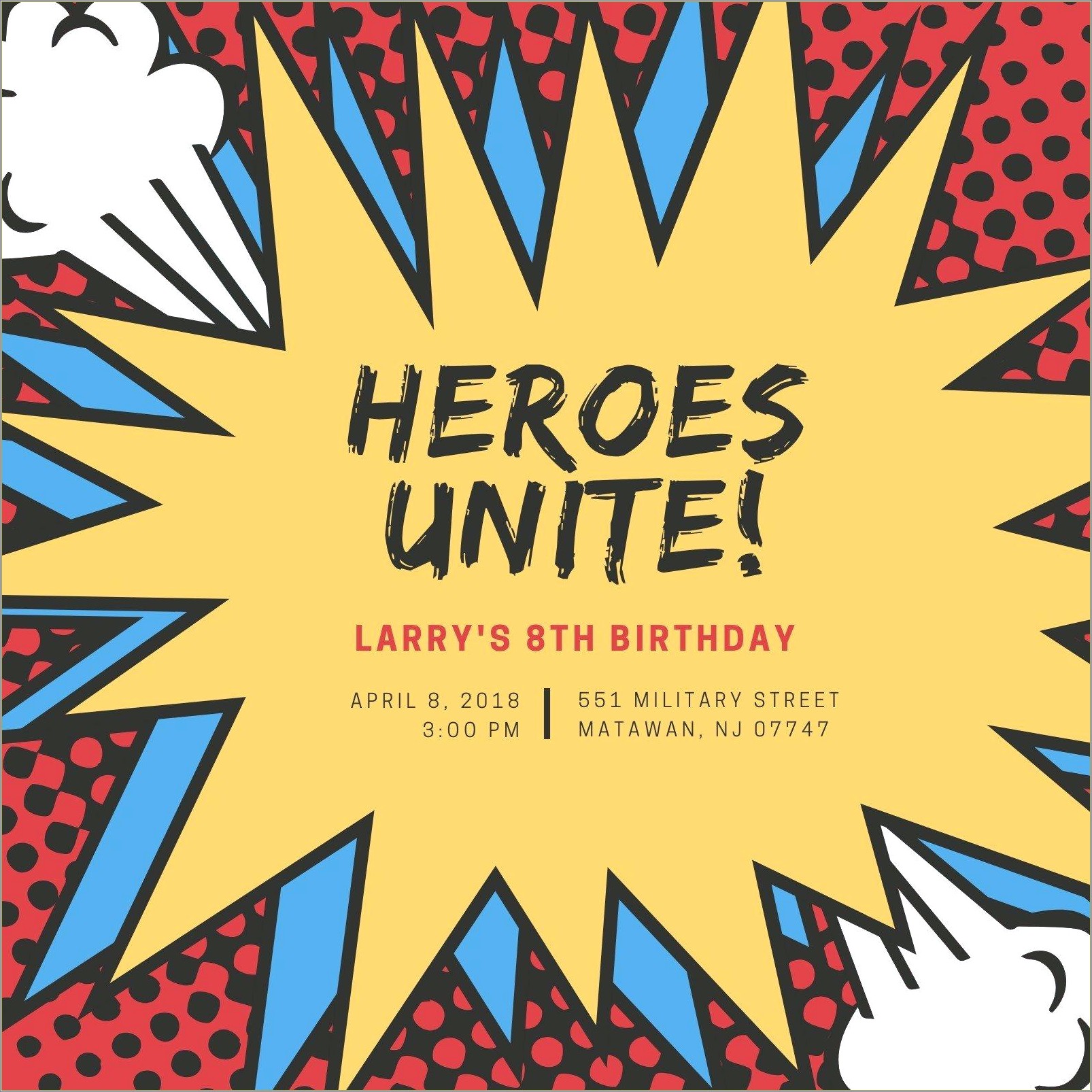 Free Online Superhero Birthday Invitation Templates