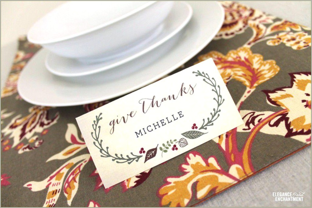 Free Online Thanksgiving Template Place Cards