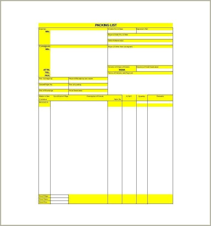 Free Packing Slip Template For Office