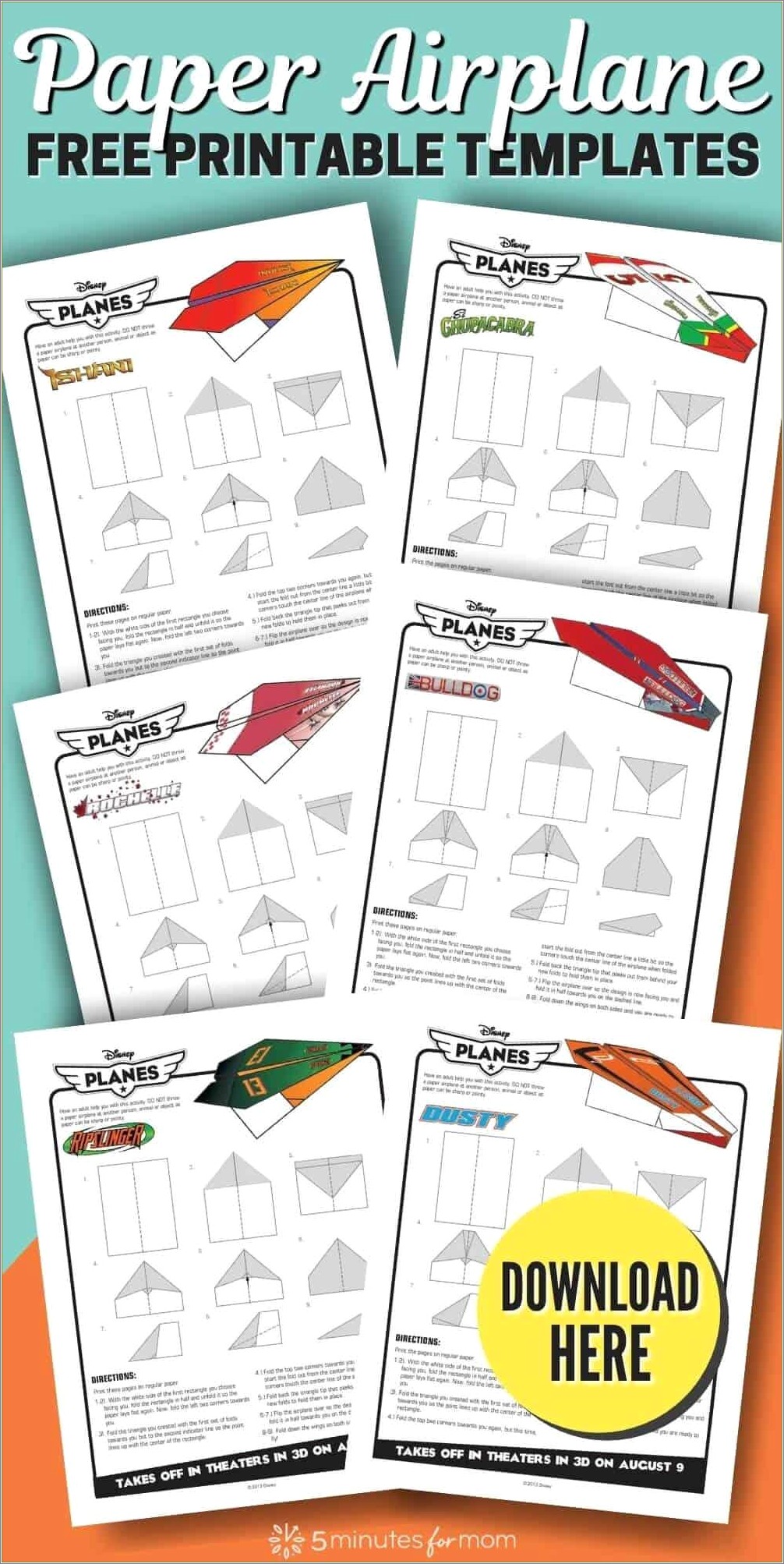Free Paper Airplane Template To Color