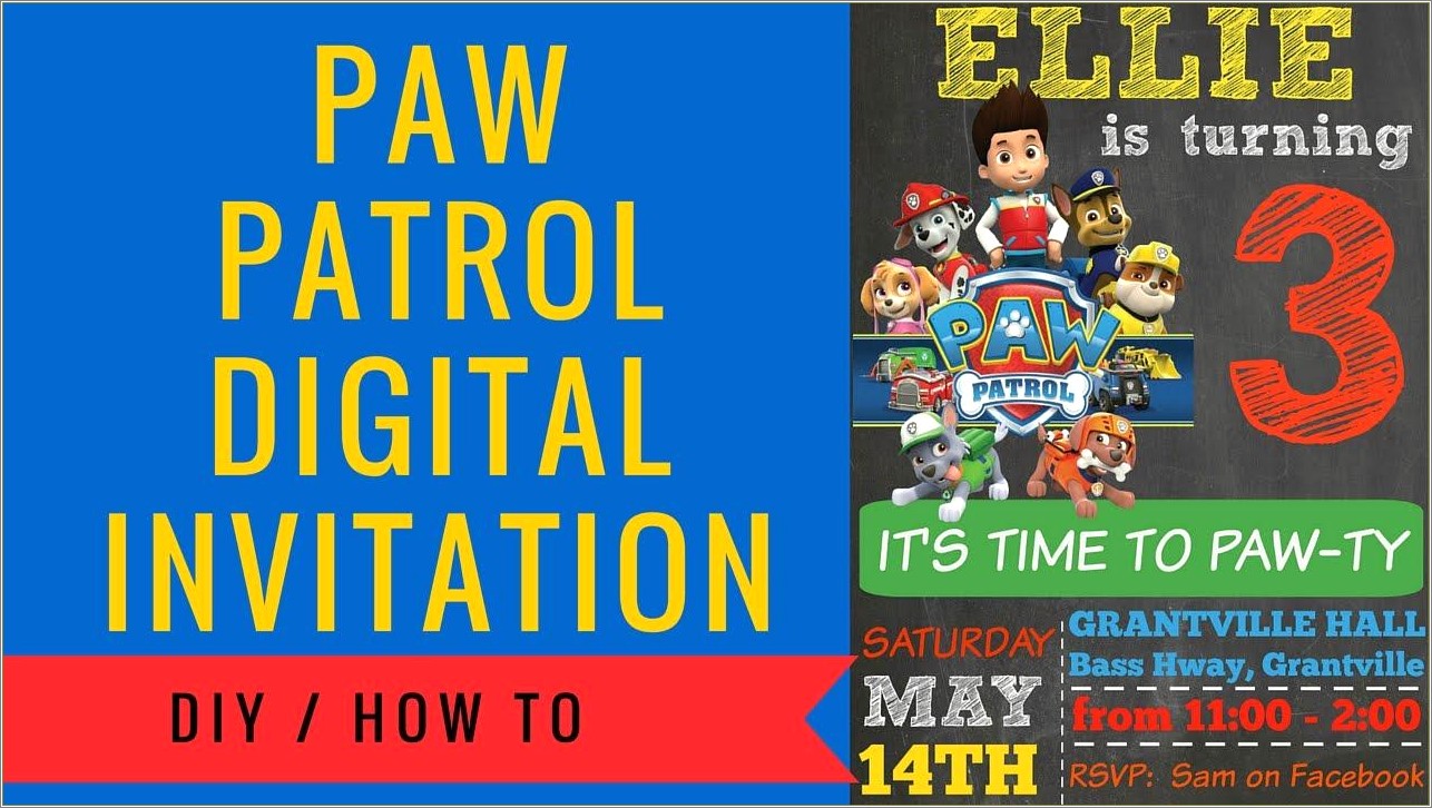 Free Paw Patrol Party Invite Template
