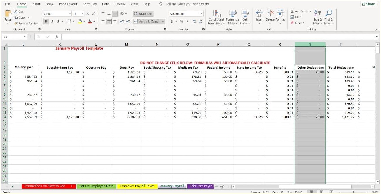 Free Pay Stub Template Excel Canada