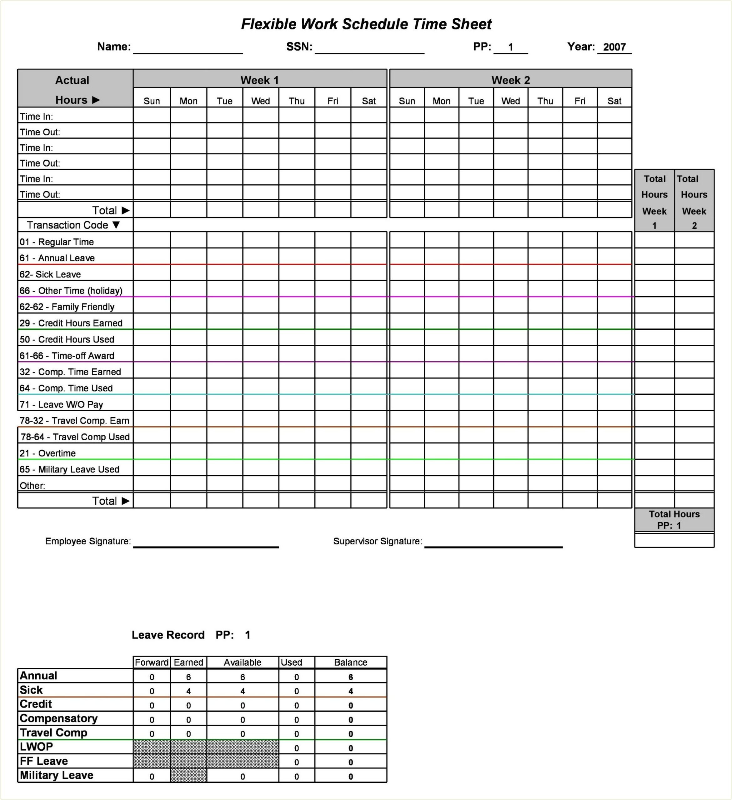Free Pdf Templates For Work Schedules