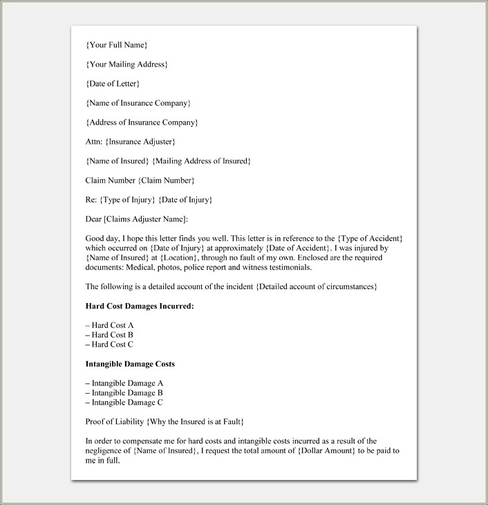 Free Personal Injury Demand Letter Template
