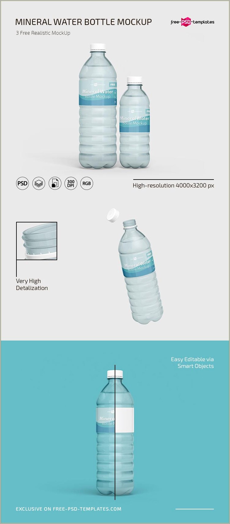 Free Photoshop Water Bottle Label Template