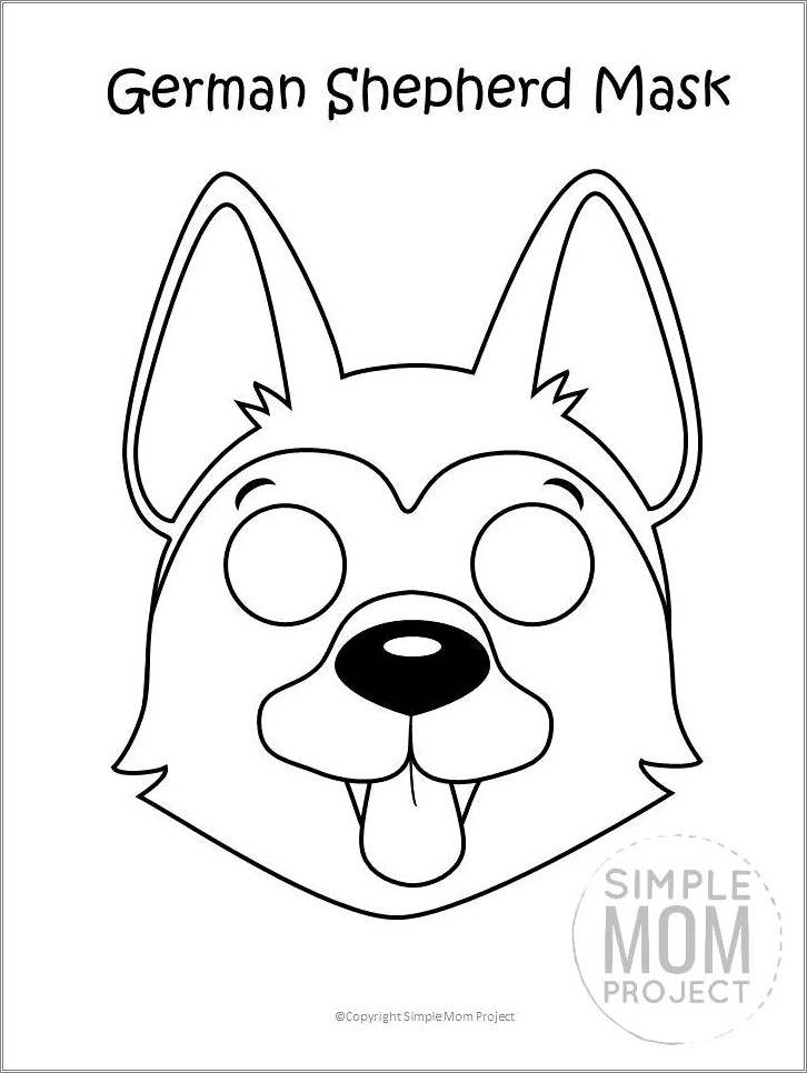 Free Pintable 1 Puppy Face Template