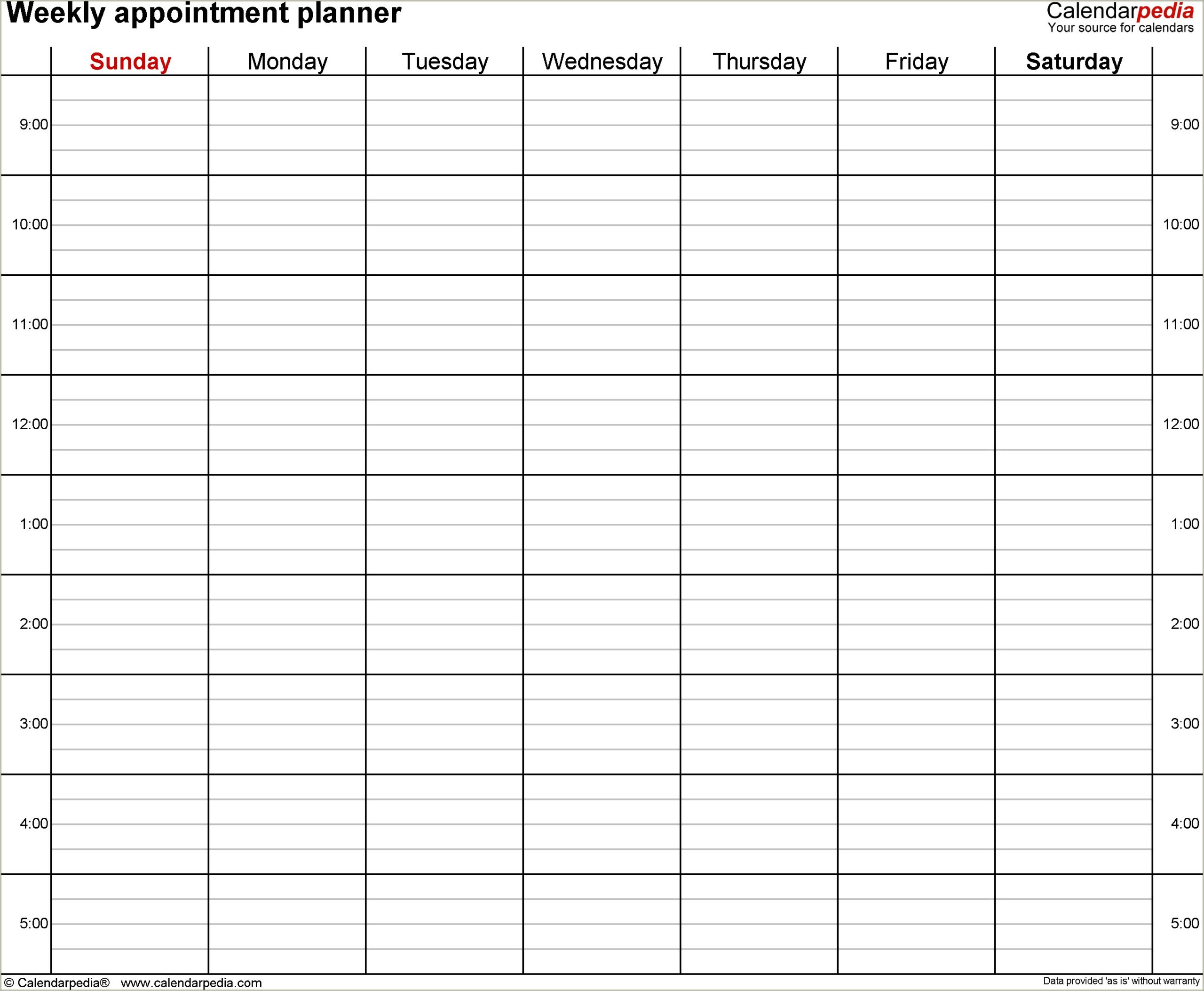 Free Planner For The Week Template