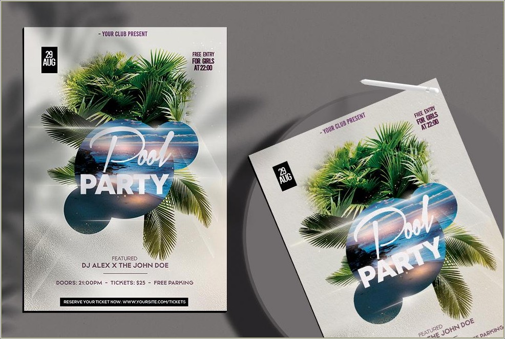 Free Pool Party Flyer Templates Psd