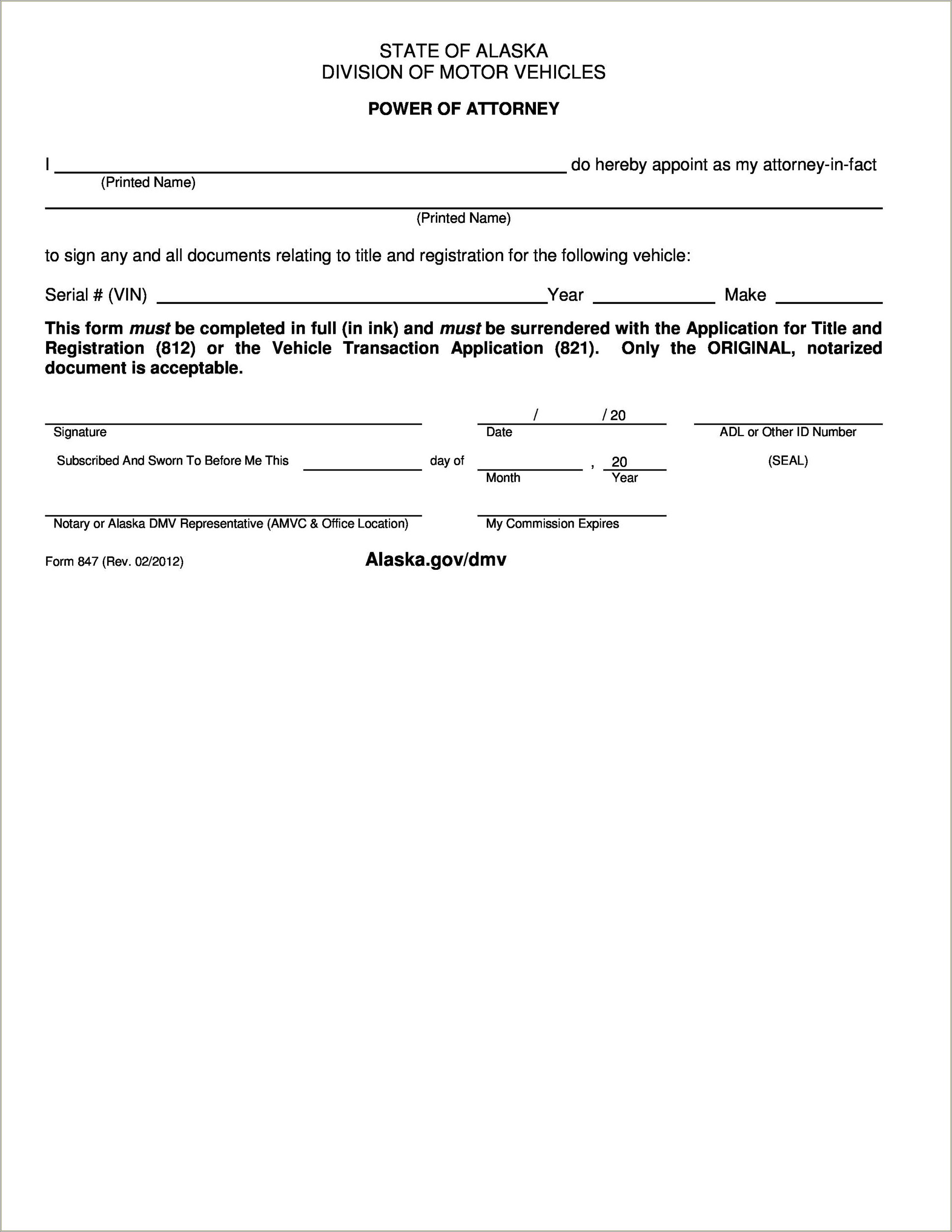 Free Power Of Attorney Template Download