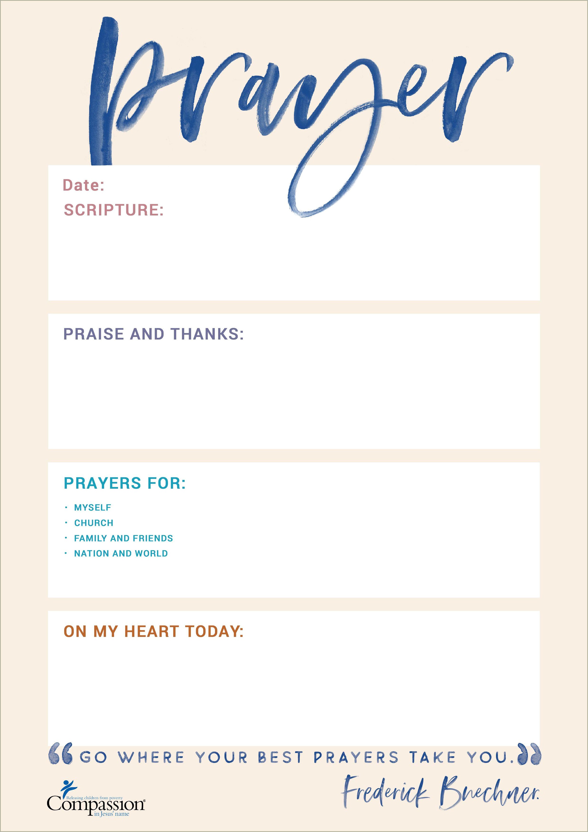 Free Prayer Help Request Form Template