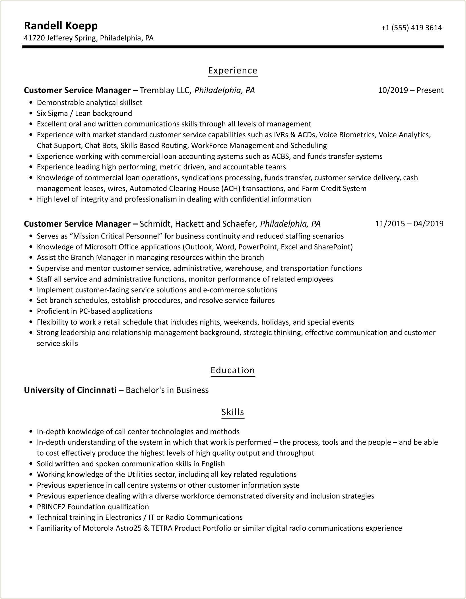 walmart customer service resume description