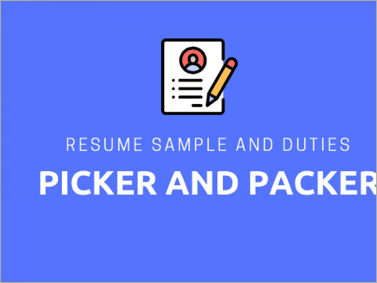Warehouse Packer And Shipper Job Description For Resume