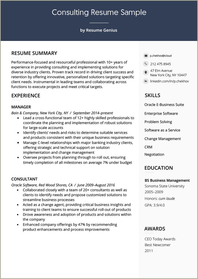 Ways To List Consulting Experience On A Resume