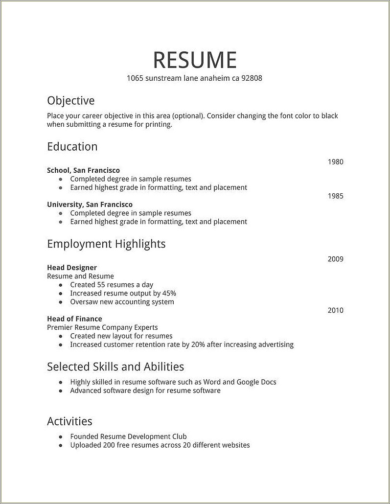 Website To Dowload Resume For Jobs