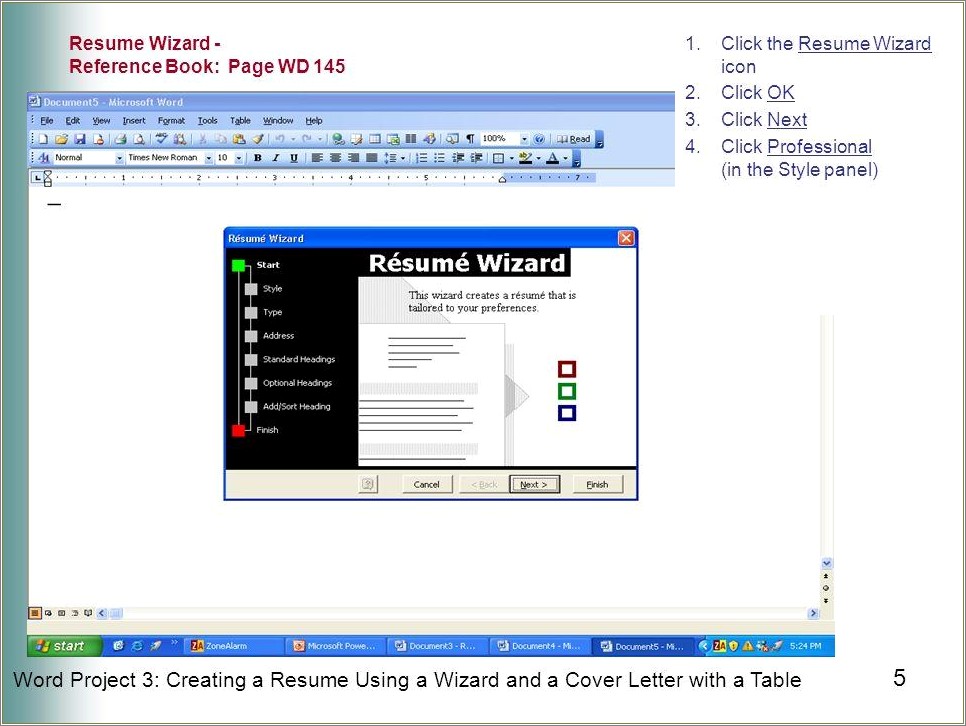 Where Is Resume Wizard On Word 2010