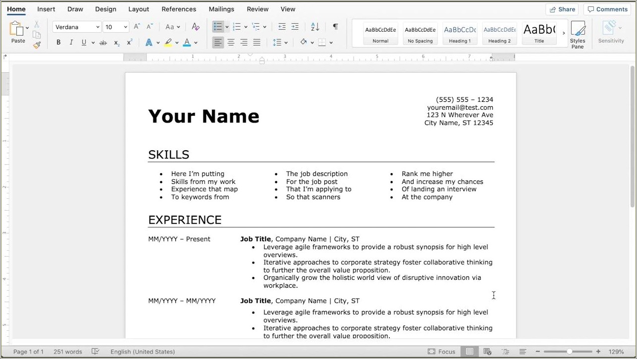 Where To Make A Resume Not In Word
