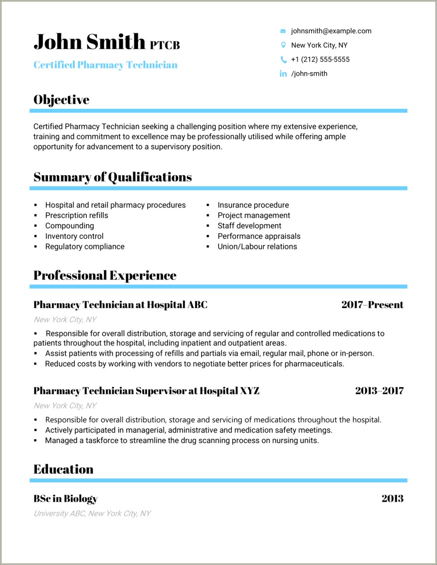 Where To Put An Objective On A Resume