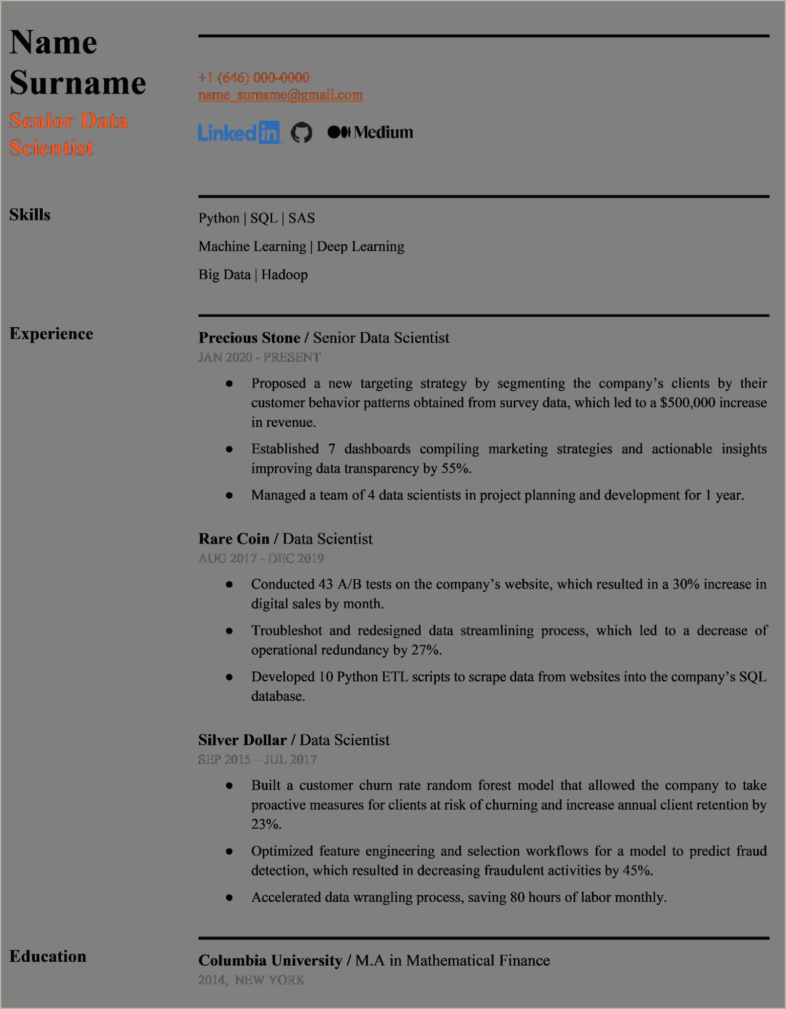 Where To Put Capstone Project On Resume