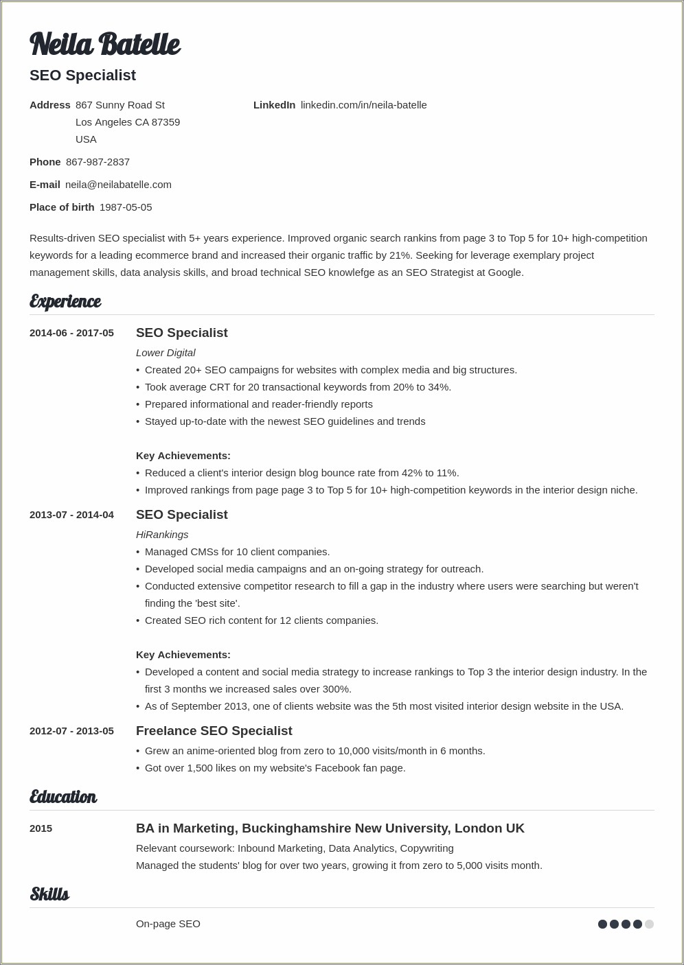 Where To Put Case Competition On Resume