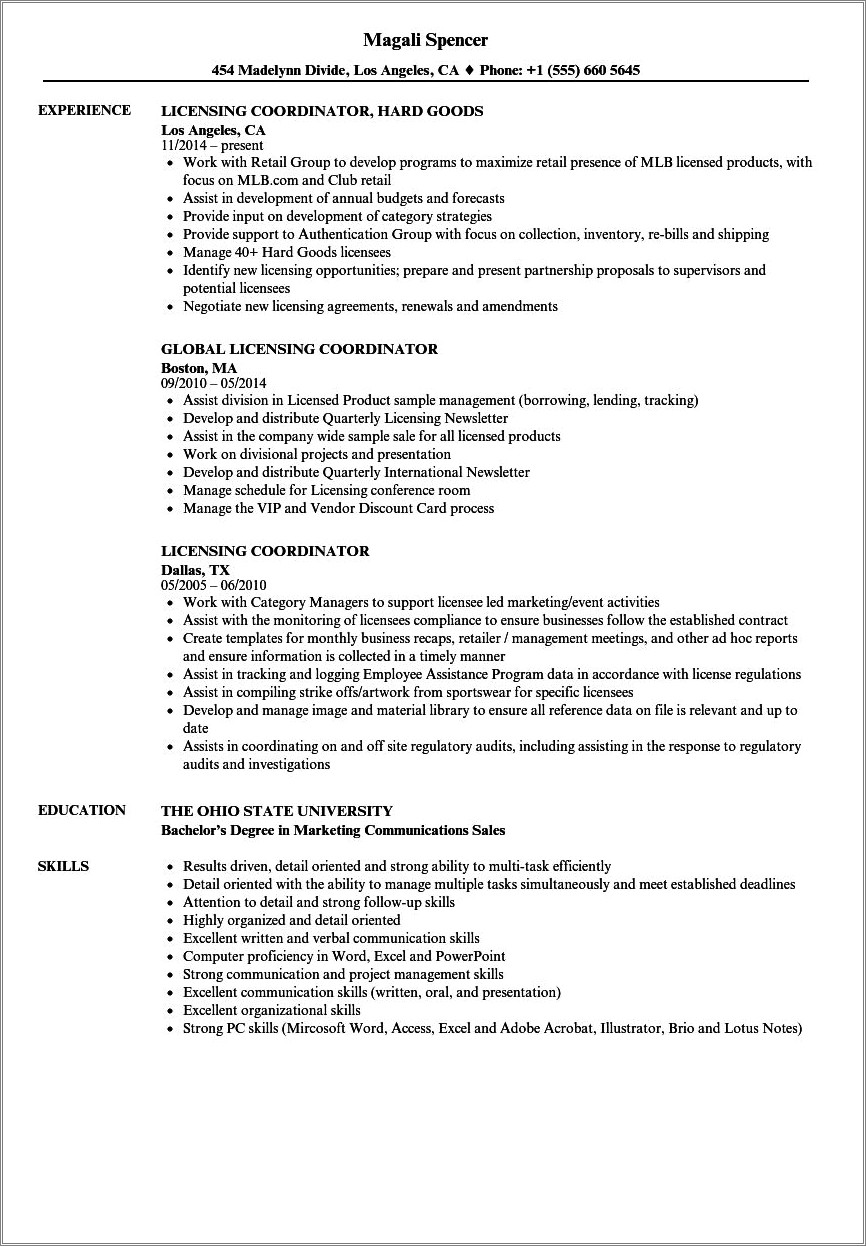 Where To Put License Info On Resume