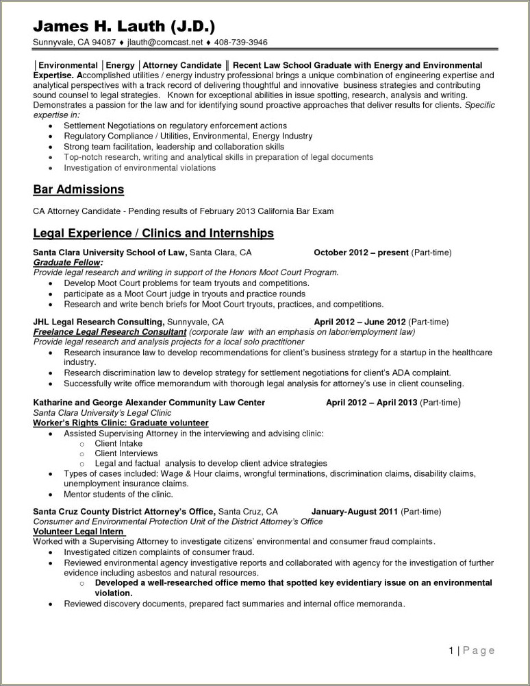 Where To Put Publications On Law Resume