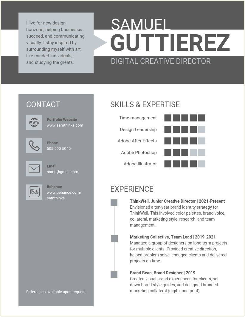 Where To Put Representations In Resume