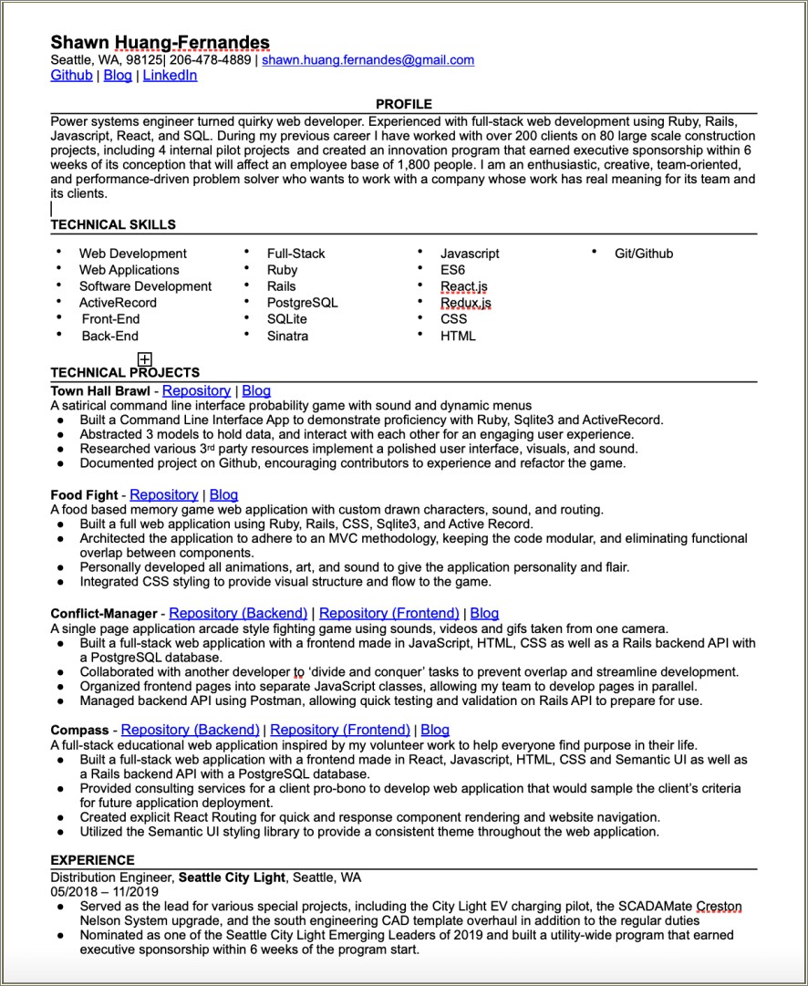Where To Put Special Projects On Resume