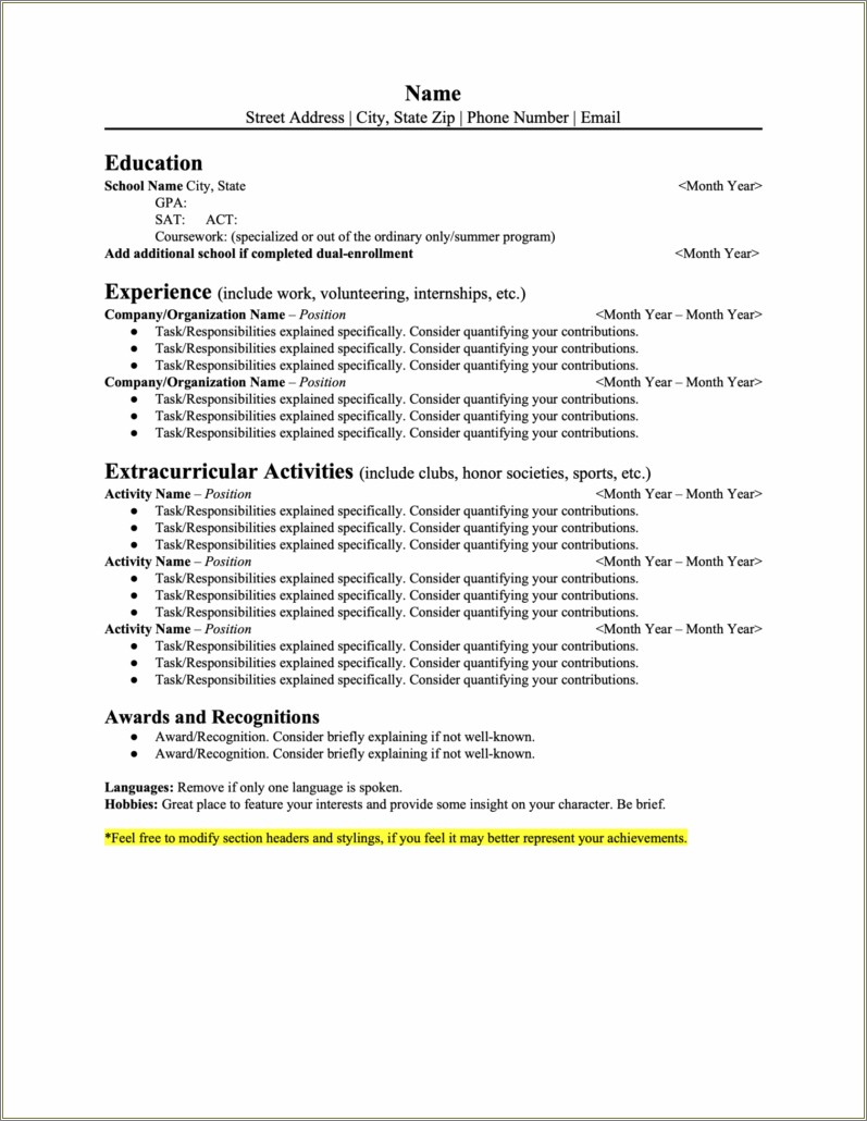 Where To Put Student In Organization On Resume