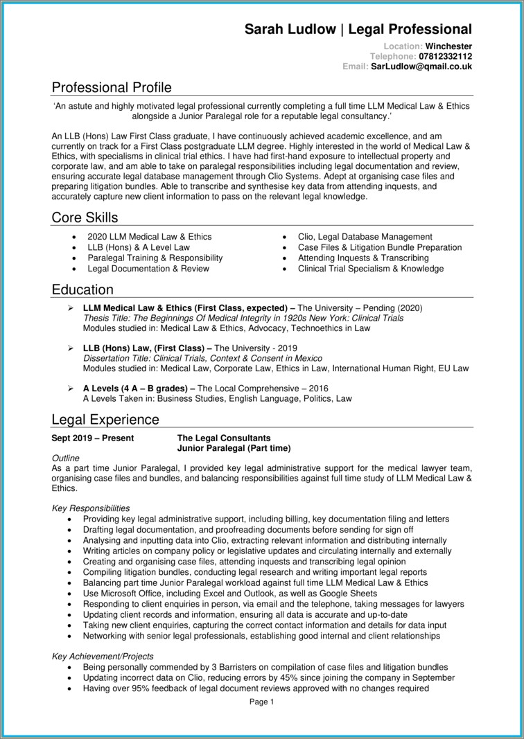 Where To Put Thesis On Resume