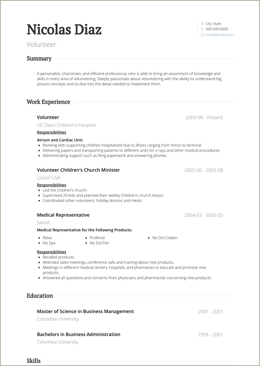 Where To Put Volunteering On A Resume