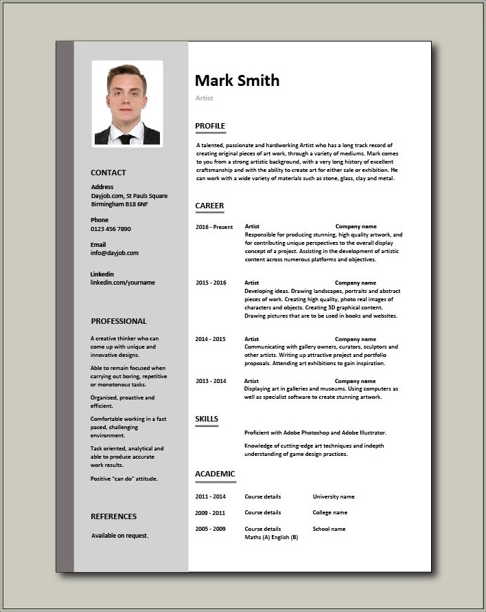 Which Resume Formats Are Best For Artist Resumes