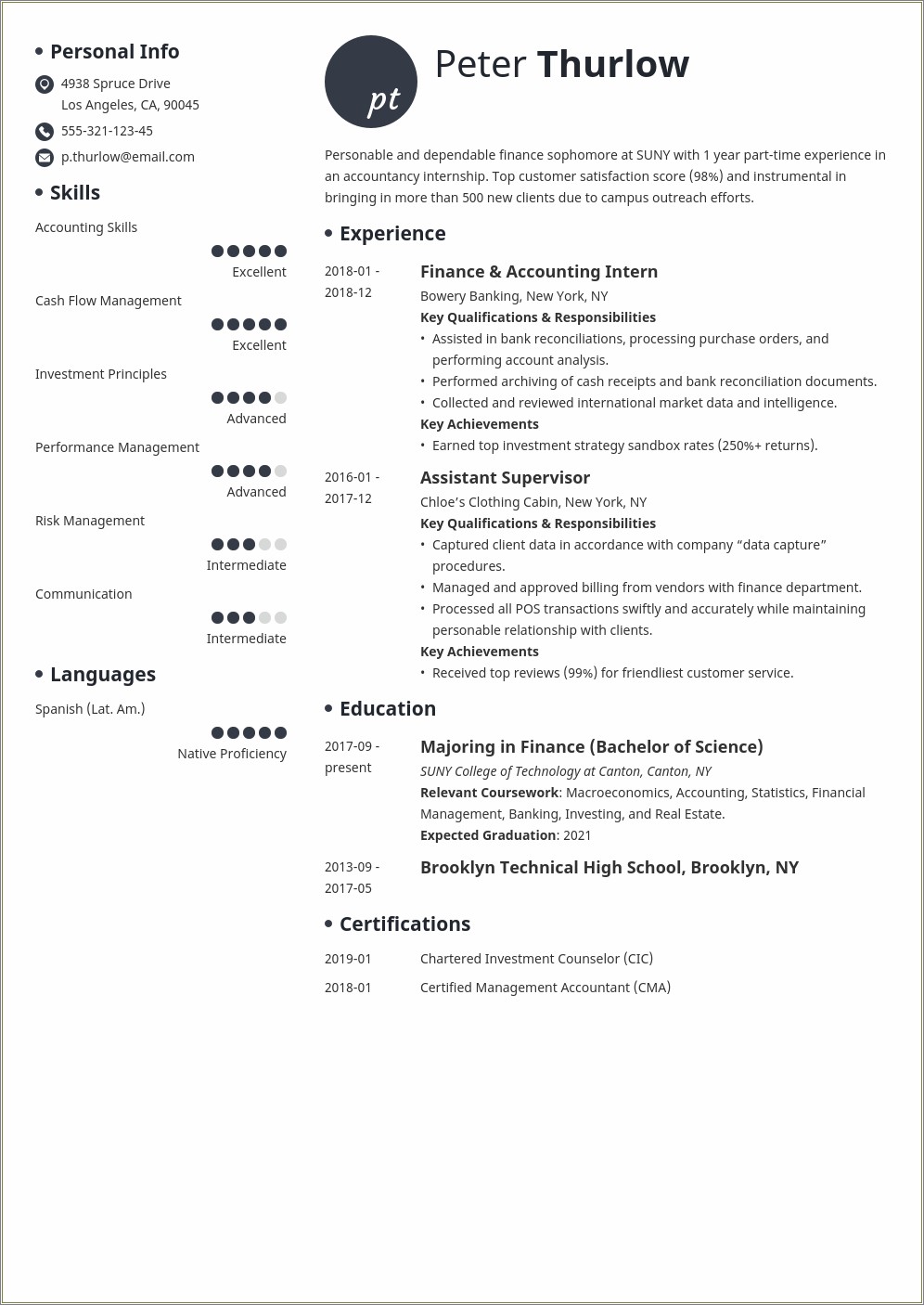 Which Template Is The Best For Internship Resume