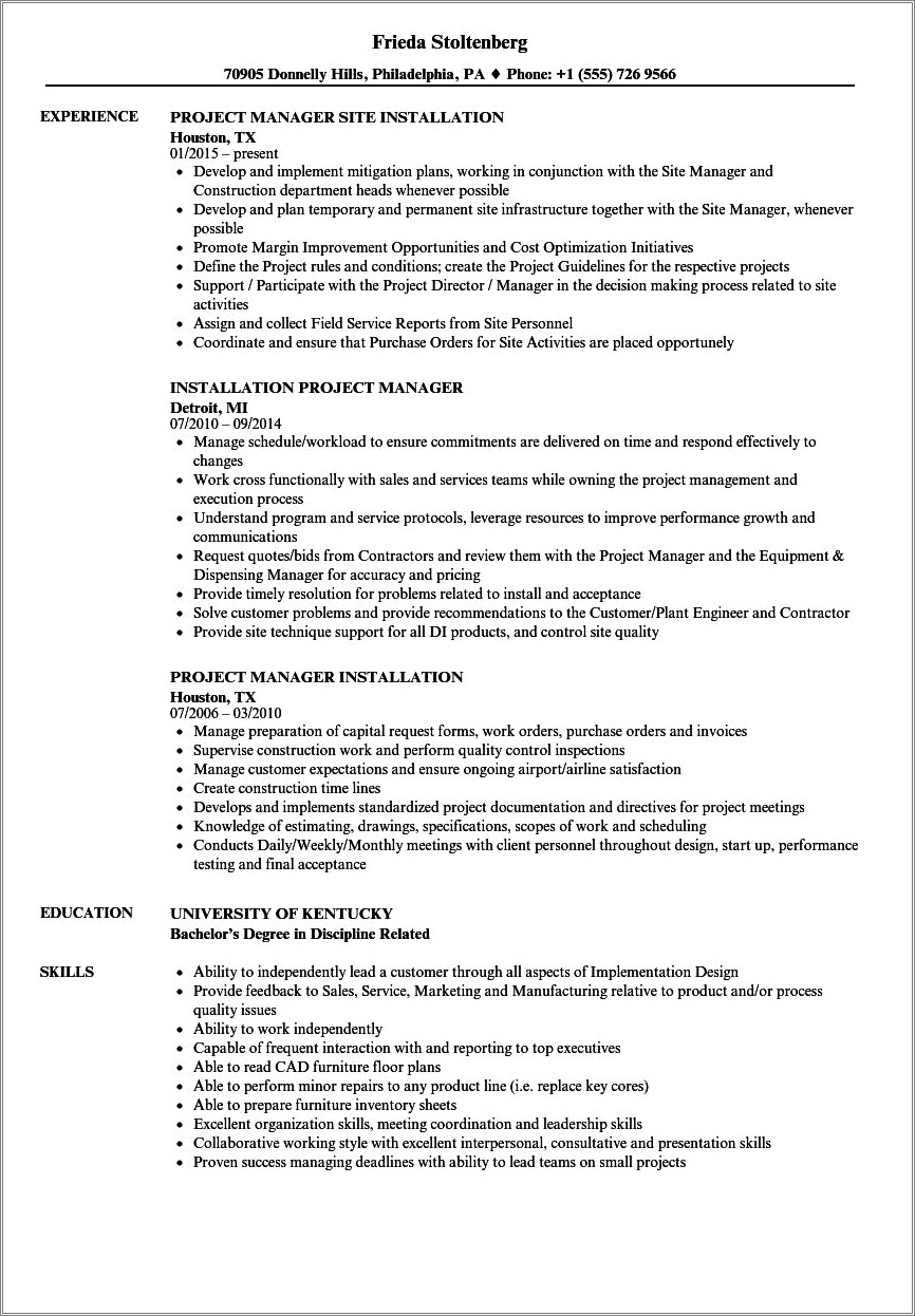 Window And Siding Installer Resume Examples